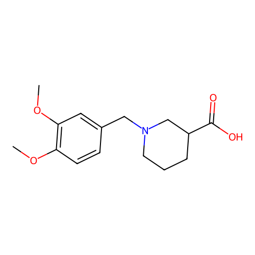 1-[(3,4-dimethoxyphenyl)methyl]piperidine-3-carboxylic Acid structure