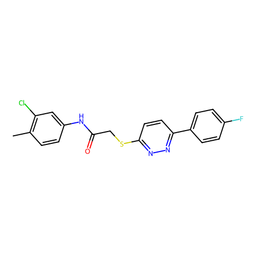 N-(3-chloro-4-methylphenyl)-2-((6-(4-fluorophenyl)pyridazin-3-yl)thio)acetamide structure