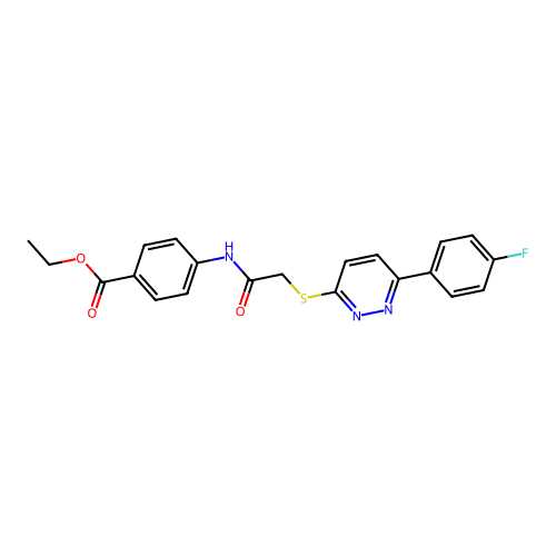 Ethyl 4-(2-((6-(4-fluorophenyl)pyridazin-3-yl)thio)acetamido)benzoate structure