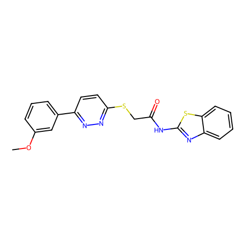 N-(benzo[d]thiazol-2-yl)-2-((6-(3-methoxyphenyl)pyridazin-3-yl)thio)acetamide structure