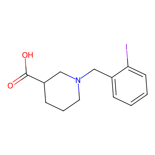 1-[(2-Iodophenyl)methyl]piperidine-3-carboxylic acid structure