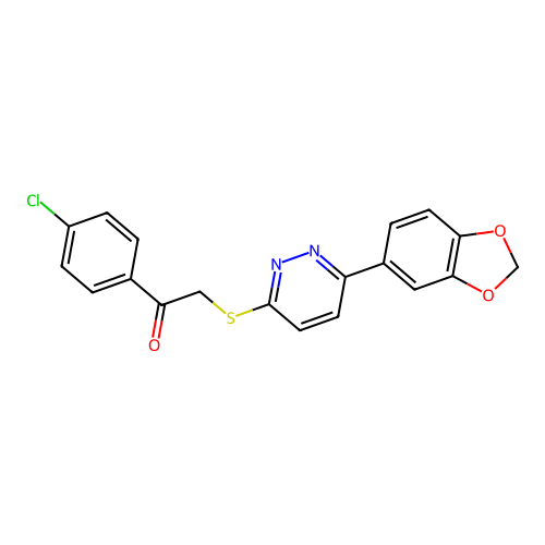 2-[6-(1,3-Benzodioxol-5-yl)pyridazin-3-yl]sulfanyl-1-(4-chlorophenyl)ethanone structure