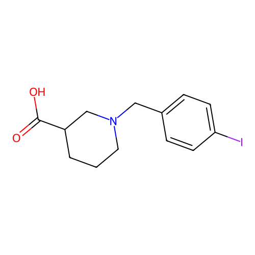 1-[(4-Iodophenyl)methyl]piperidine-3-carboxylic acid structure
