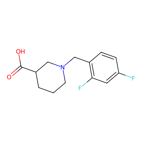 1-[(2,4-difluorophenyl)methyl]piperidine-3-carboxylic Acid structure