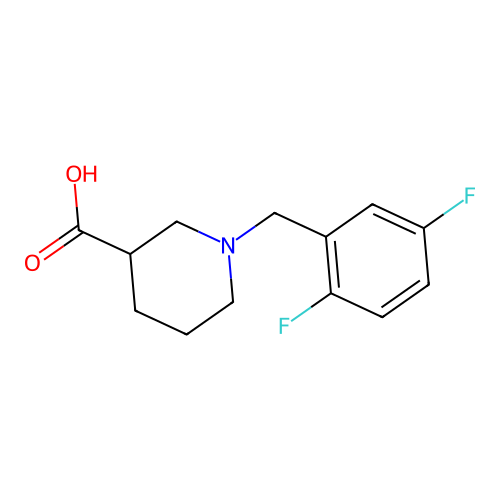 1-[(2,5-difluorophenyl)methyl]piperidine-3-carboxylic Acid structure