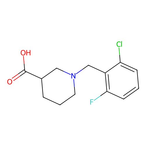 1-(2-Chloro-6-fluorobenzyl)piperidine-3-carboxylic acid structure