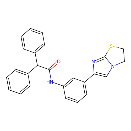 N-[3-(2,3-dihydroimidazo[2,1-b][1,3]thiazol-6-yl)phenyl]-2,2-diphenylacetamide structure