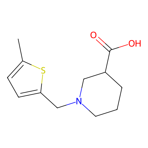 1-[(5-methylthiophen-2-yl)methyl]piperidine-3-carboxylic Acid structure
