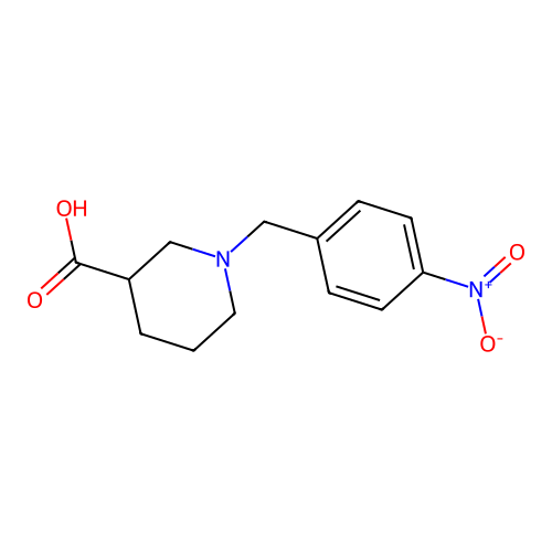 1-[(4-Nitrophenyl)methyl]piperidine-3-carboxylic acid structure