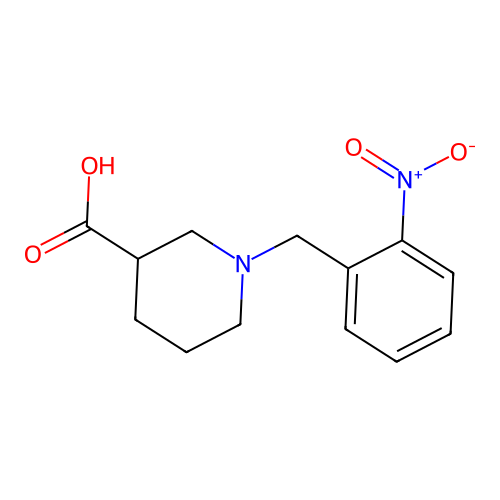 1-[(2-Nitrophenyl)methyl]piperidine-3-carboxylic acid structure