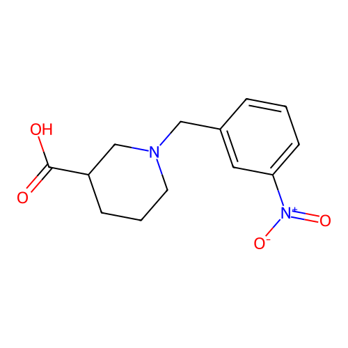 1-[(3-Nitrophenyl)methyl]piperidine-3-carboxylic acid structure