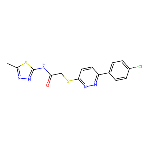 2-{[6-(4-chlorophenyl)pyridazin-3-yl]sulfanyl}-N-(5-methyl-1,3,4-thiadiazol-2-yl)acetamide structure
