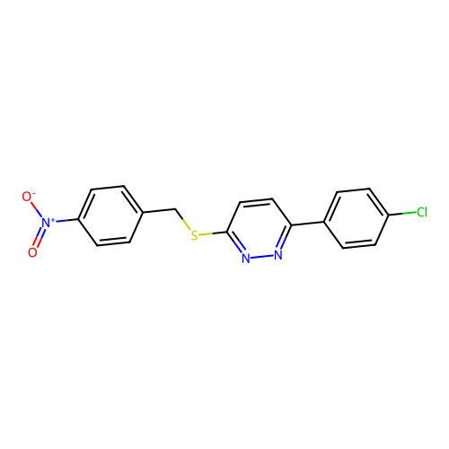 3-(4-Chlorophenyl)-6-((4-nitrobenzyl)thio)pyridazine structure