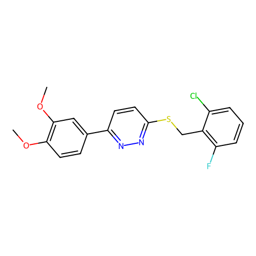 3-((2-Chloro-6-fluorobenzyl)thio)-6-(3,4-dimethoxyphenyl)pyridazine structure