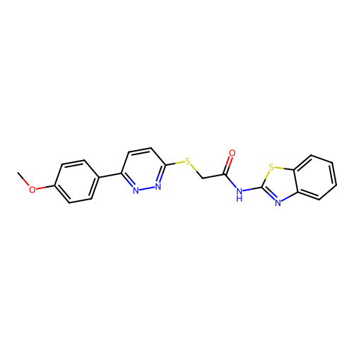 N-(benzo[d]thiazol-2-yl)-2-((6-(4-methoxyphenyl)pyridazin-3-yl)thio)acetamide structure