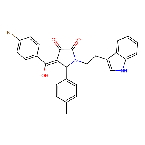 4-(4-Bromobenzoyl)-1,5-dihydro-3-hydroxy-1-[2-(1H-indol-3-yl)ethyl]-5-(4-methylphenyl)-2H-pyrrol-2-one structure