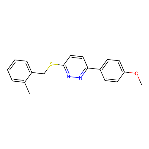 3-(4-Methoxyphenyl)-6-((2-methylbenzyl)thio)pyridazine structure