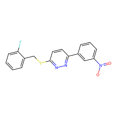 3-((2-Fluorobenzyl)thio)-6-(3-nitrophenyl)pyridazine structure