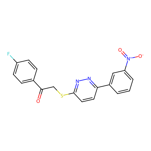 1-(4-Fluorophenyl)-2-((6-(3-nitrophenyl)pyridazin-3-yl)thio)ethanone structure