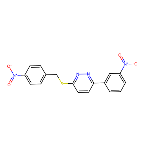 3-((4-Nitrobenzyl)thio)-6-(3-nitrophenyl)pyridazine structure