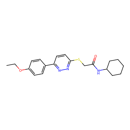 N-cyclohexyl-2-[[6-(4-ethoxyphenyl)-3-pyridazinyl]thio]acetamide structure
