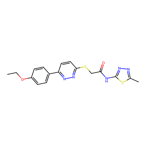 2-[6-(4-ethoxyphenyl)pyridazin-3-yl]sulfanyl-N-(5-methyl-1,3,4-thiadiazol-2-yl)acetamide structure