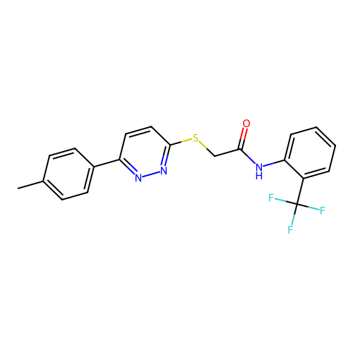 2-((6-(p-tolyl)pyridazin-3-yl)thio)-N-(2-(trifluoromethyl)phenyl)acetamide structure