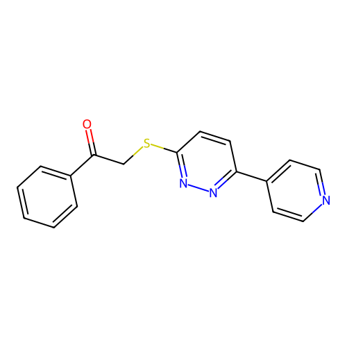 1-Phenyl-2-(6-pyridin-4-ylpyridazin-3-yl)sulfanylethanone structure