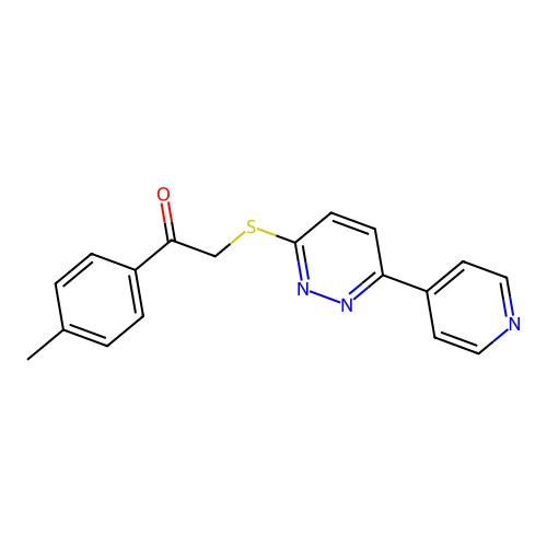 2-((6-(Pyridin-4-yl)pyridazin-3-yl)thio)-1-(p-tolyl)ethanone structure