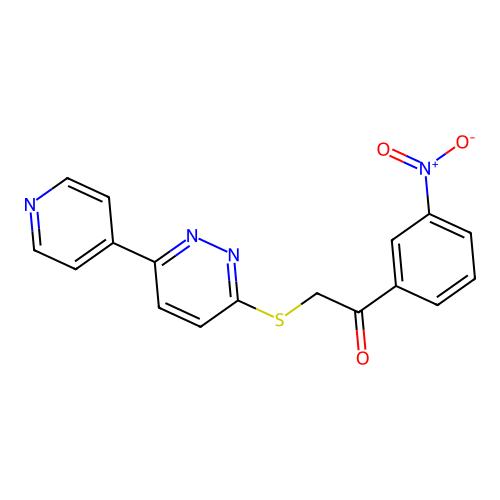 1-(3-Nitrophenyl)-2-(6-pyridin-4-ylpyridazin-3-yl)sulfanylethanone structure