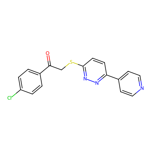 1-(4-Chlorophenyl)-2-(6-pyridin-4-ylpyridazin-3-yl)sulfanylethanone structure