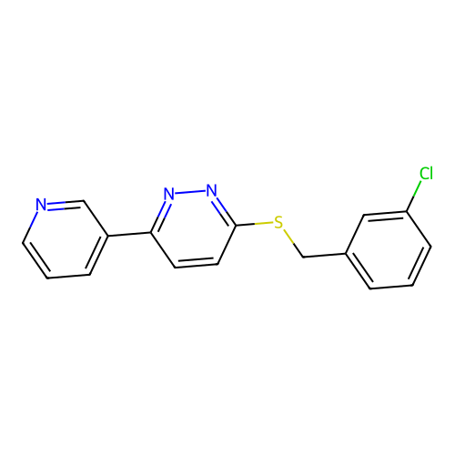 3-((3-Chlorobenzyl)thio)-6-(pyridin-3-yl)pyridazine structure