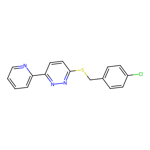 3-((4-Chlorobenzyl)thio)-6-(pyridin-2-yl)pyridazine structure