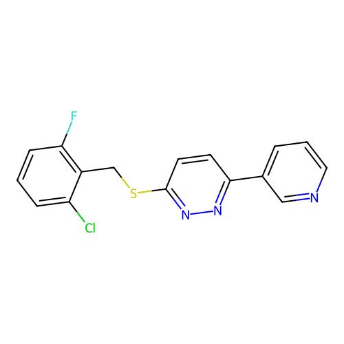 3-((2-Chloro-6-fluorobenzyl)thio)-6-(pyridin-3-yl)pyridazine structure