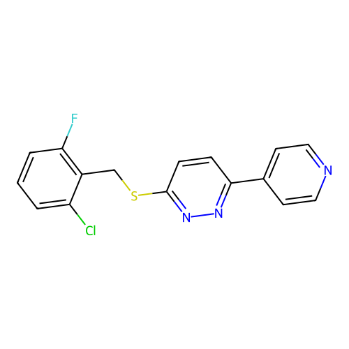 3-((2-Chloro-6-fluorobenzyl)thio)-6-(pyridin-4-yl)pyridazine structure