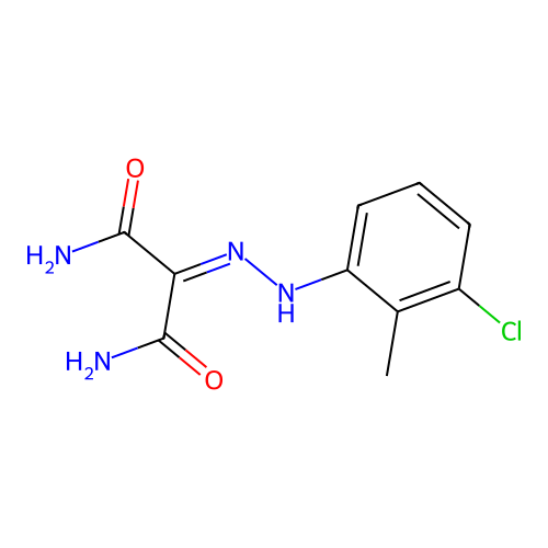 2-[2-(3-Chloro-2-methylphenyl)hydrazinylidene]propanediamide structure