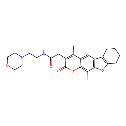2-(4,11-dimethyl-2-oxo-6,7,8,9-tetrahydro-2H-benzofuro[3,2-g]chromen-3-yl)-N-(2-morpholinoethyl)acetamide structure