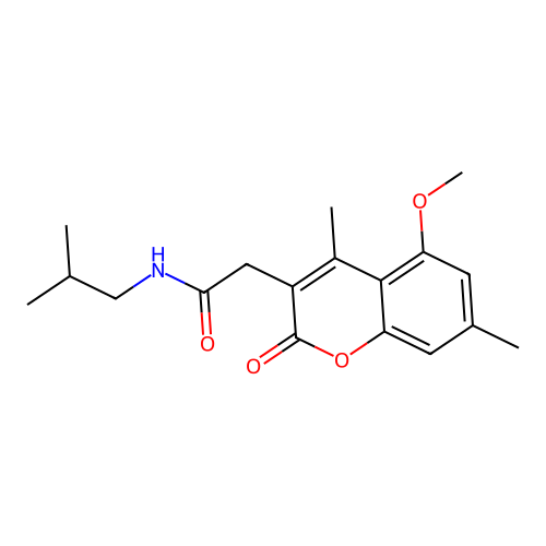 N-isobutyl-2-(5-methoxy-4,7-dimethyl-2-oxo-2H-chromen-3-yl)acetamide structure
