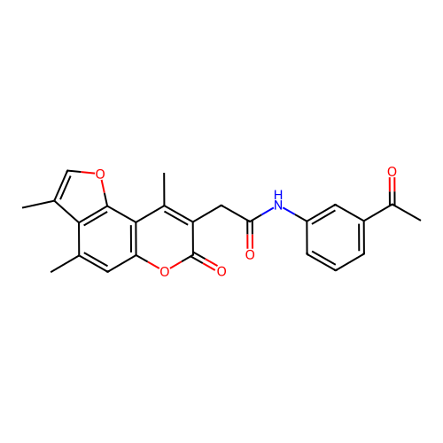 N-(3-acetylphenyl)-2-(3,4,9-trimethyl-7-oxo-7H-furo[2,3-f]chromen-8-yl)acetamide structure