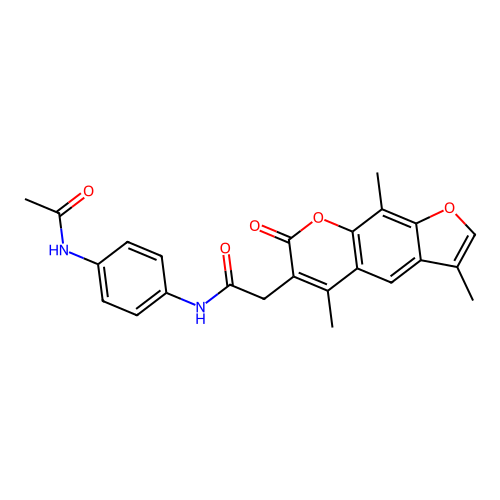 N-(4-acetamidophenyl)-2-(3,5,9-trimethyl-7-oxo-7H-furo[3,2-g]chromen-6-yl)acetamide structure