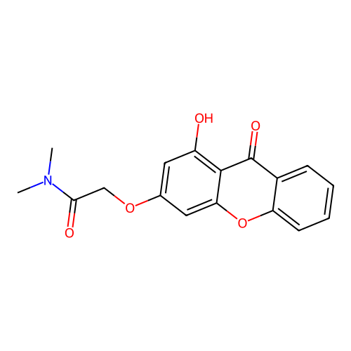 2-((1-hydroxy-9-oxo-9H-xanthen-3-yl)oxy)-N,N-dimethylacetamide structure