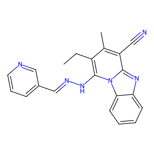 C21H18N6 structure