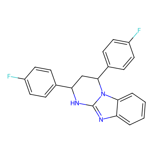 2,4-Bis(4-fluorophenyl)-1,2,3,4-tetrahydropyrimido[1,2-a]benzimidazole structure