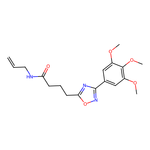 N-(prop-2-en-1-yl)-4-[3-(3,4,5-trimethoxyphenyl)-1,2,4-oxadiazol-5-yl]butanamide structure