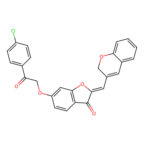 (2Z)-6-[2-(4-chlorophenyl)-2-oxoethoxy]-2-(2H-chromen-3-ylmethylidene)-1-benzofuran-3(2H)-one structure