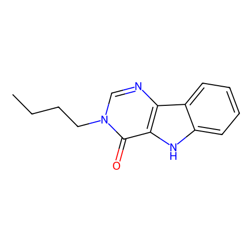 3-Butyl-3,5-dihydro-pyrimido[5,4-b]indol-4-one structure