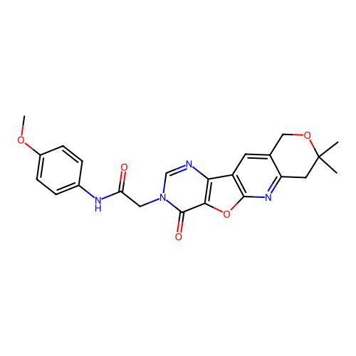 2-(8,8-dimethyl-4-oxo-7,10-dihydro-8H-pyrano[3'',4'':5',6']pyrido[3',2':4,5]furo[3,2-d]pyrimidin-3(4H)-yl)-N-(4-methoxyphenyl)acetamide structure