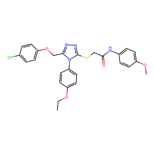 2-((5-((4-chlorophenoxy)methyl)-4-(4-ethoxyphenyl)-4H-1,2,4-triazol-3-yl)thio)-N-(4-methoxyphenyl)acetamide structure