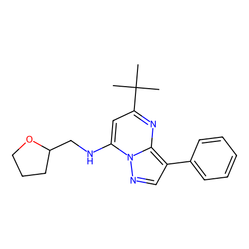 5-tert-butyl-N-(oxolan-2-ylmethyl)-3-phenylpyrazolo[1,5-a]pyrimidin-7-amine structure