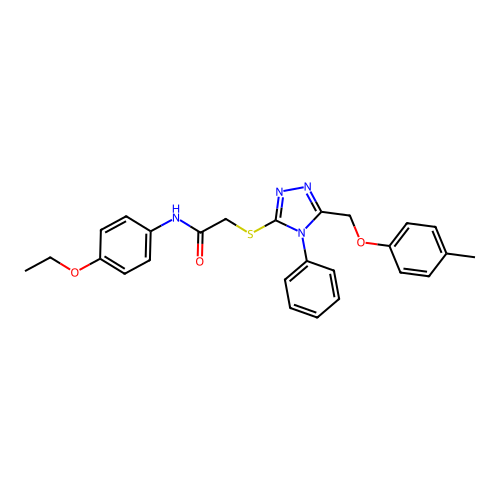 N-(4-ethoxyphenyl)-2-[[5-[(4-methylphenoxy)methyl]-4-phenyl-1,2,4-triazol-3-yl]sulfanyl]acetamide structure